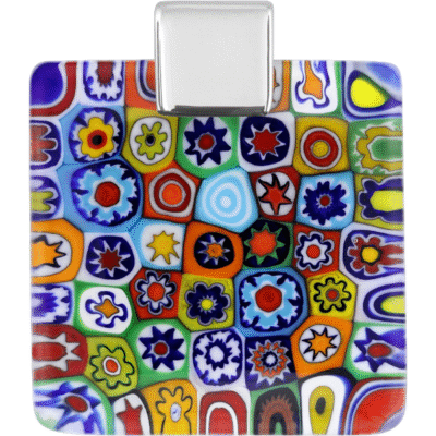 WISIOR ZAWIESZKA MURANO KWADRAT Z KWIATKAMI