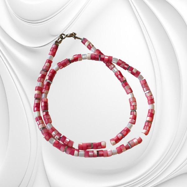 NASKN76 biżuteria kamienie naturalne naszyjnik z masy perłowej na prezent