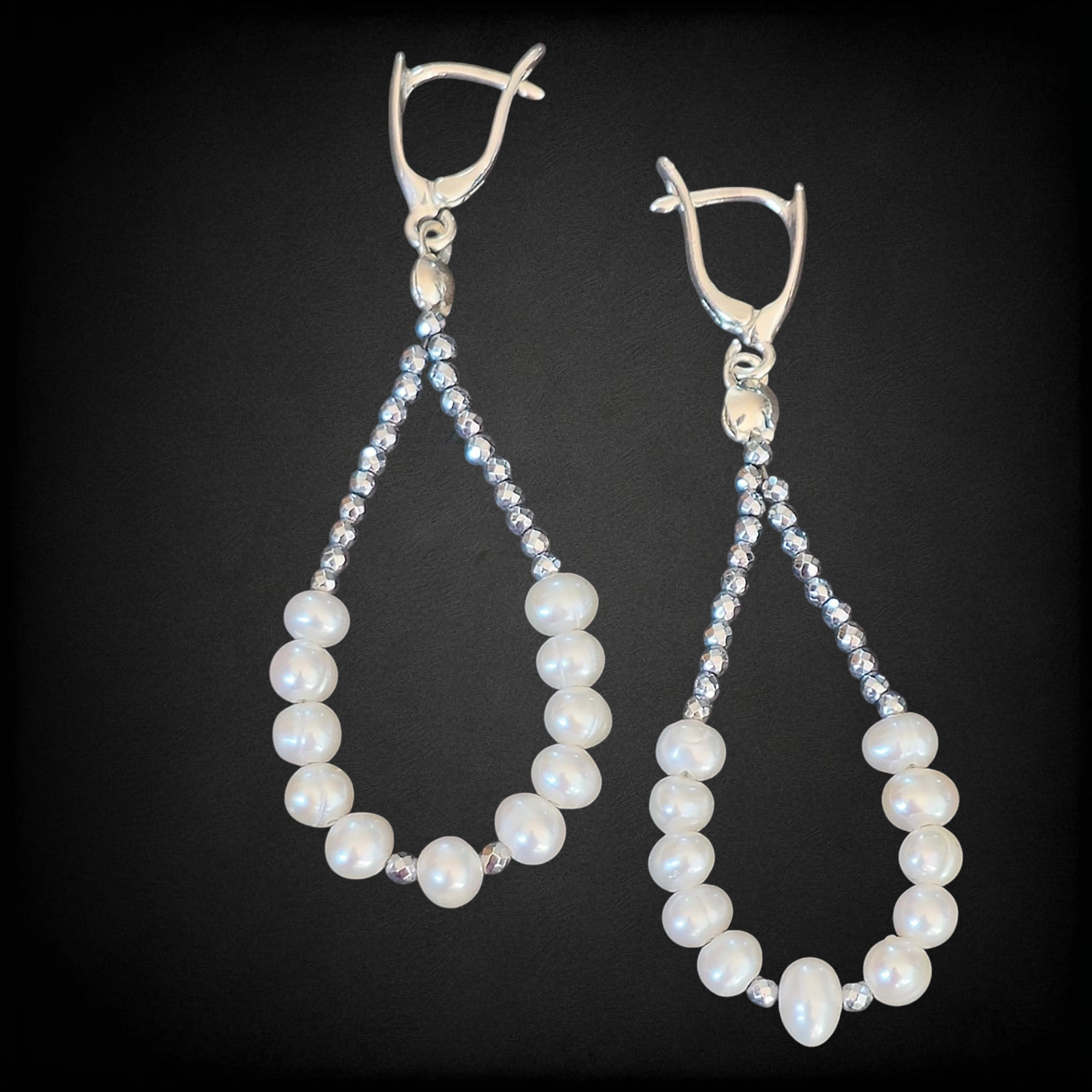 KOLKN14 biżuteria kamienie naturalne srebrne kolczyki z perłami na prezent