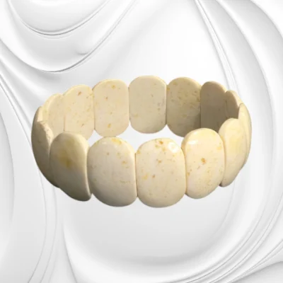 Elegancka bransoletka z płytek mlecznego bursztynu