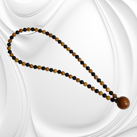 Naszyjnik z kulek karmelowego i koniakowego bursztynu z odłączaną zawieszką