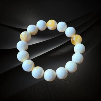 Bransoletka z kulek bursztynu bałtyckiego na gumce jubilerskiej – idealny prezent