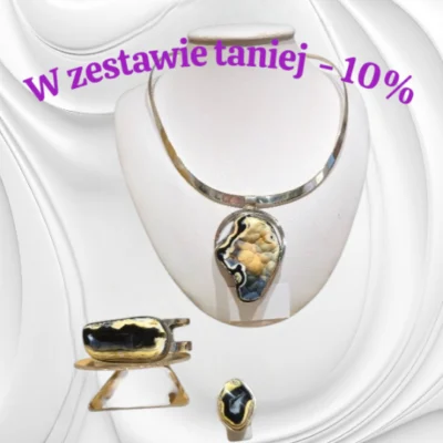 Wyjątkowy komplet z koralowca i srebra – zawieszka, regulowany pierścionek i bransoletka