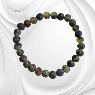 Bransoletka z kulek matowego bursztynu bałtyckiego