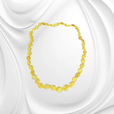 Naszyjnik z kulek naturalnego polerowanego bursztynu bałtyckiego w słonecznym odcieniu