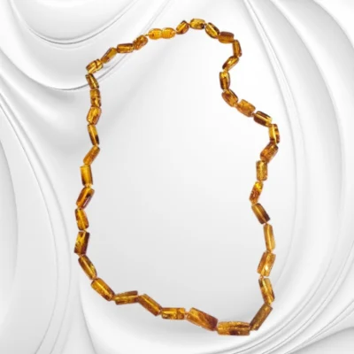 Naszyjnik z bursztynu ciemny koniak – elegancka biżuteria z naturalnego bursztynu bałtyckiego