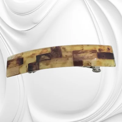 Elegancka spinka do włosów  z płytek bursztynu bałtyckiego – ozdoba z naturalnego kamienia