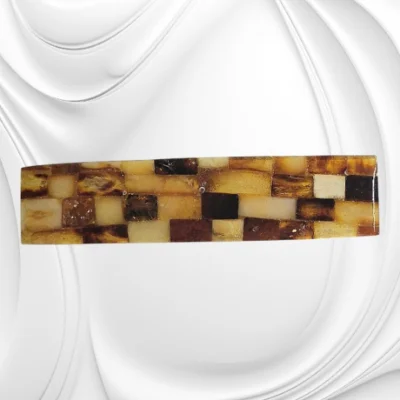 Wyjątkowa spinka do włosów z płytek bursztynu – ozdoba z naturalnego bałtyckiego kamienia