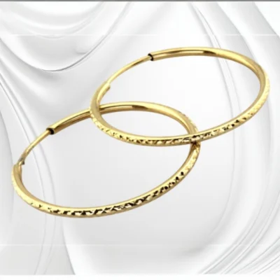 Kolczyki koła z żółtego złota diamentowane – eleganckie damskie kolczyki na prezent