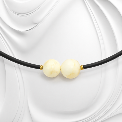 Komplet choker i bransoletka z mlecznego bursztynu bałtyckiego