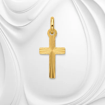 Zawieszka złota – krzyżyk diamentowany